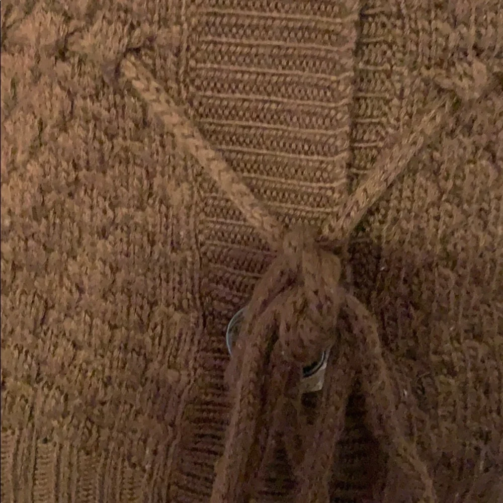 The Limited Brown Button Down Tie Sweater